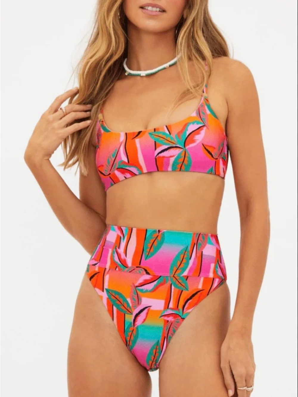 Women’s Beach Riot Swimsuit Top Lou Bikini Top Palm Beach Size Large Vacation